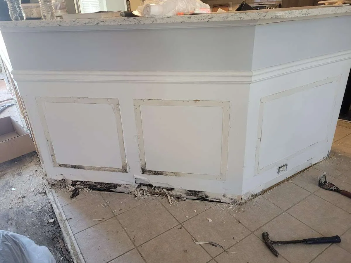 Water damage and mold on kitchen during Storm Damage Restoration in Prospect Park